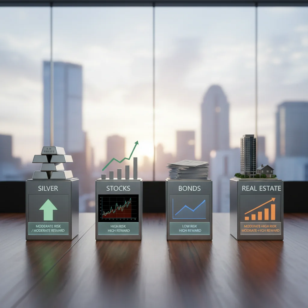 Comparison of silver with other investment alternatives.