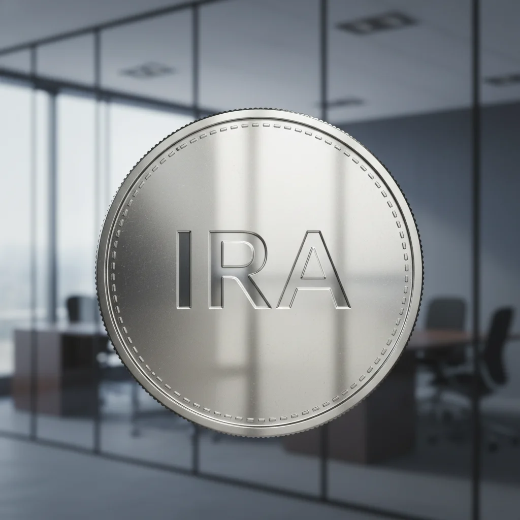 Silver coin symbolizing a Silver IRA account.