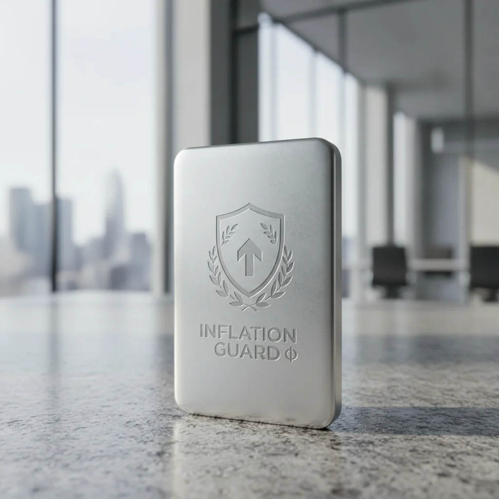 Image of silver bar with a shield.