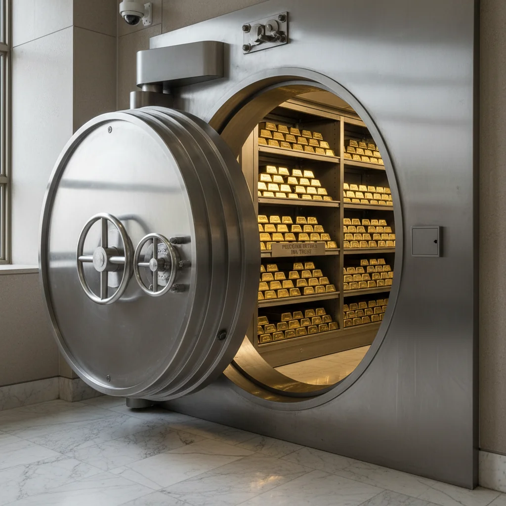 Secure vault representing precious metals IRAs