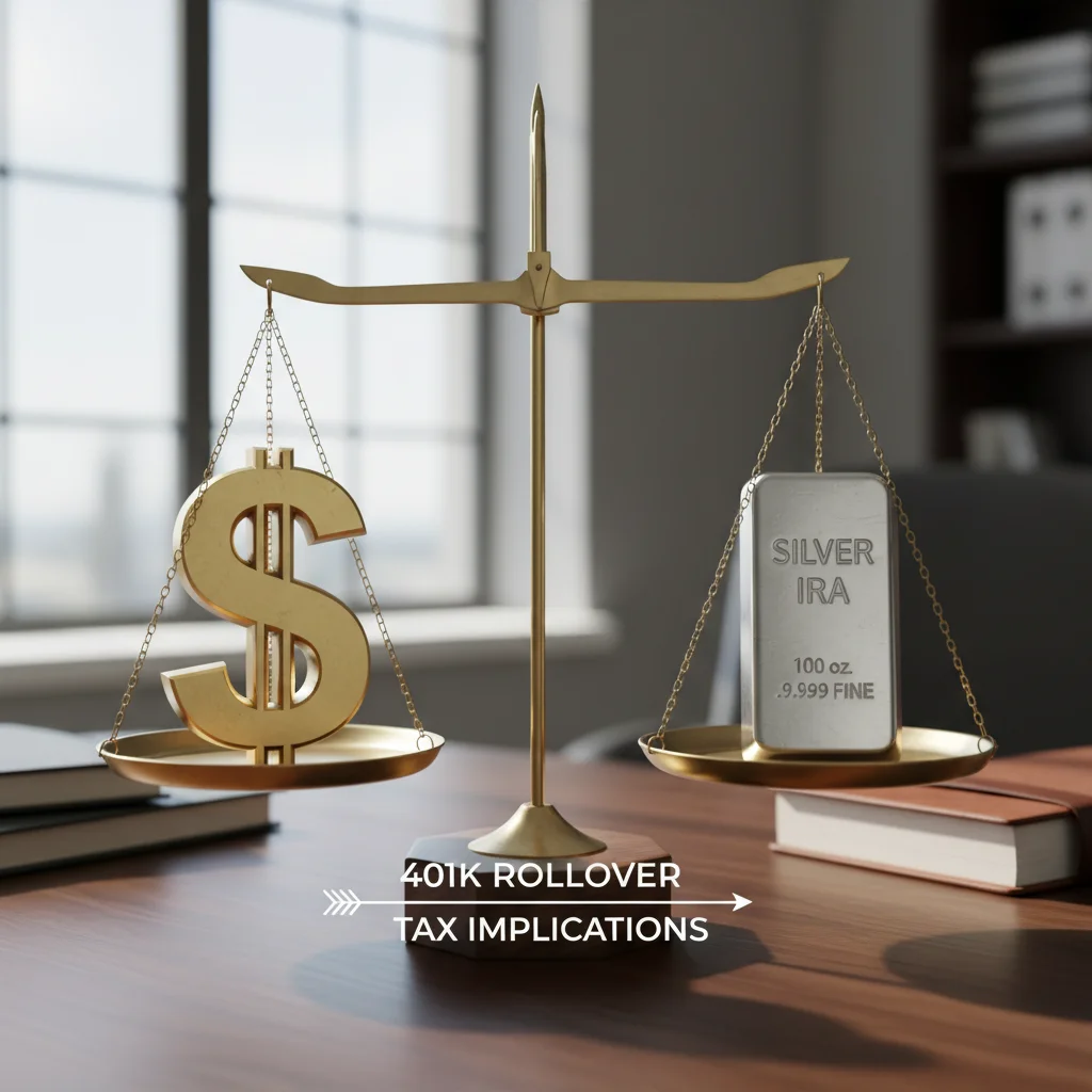 Scale balancing dollar sign and silver bar.