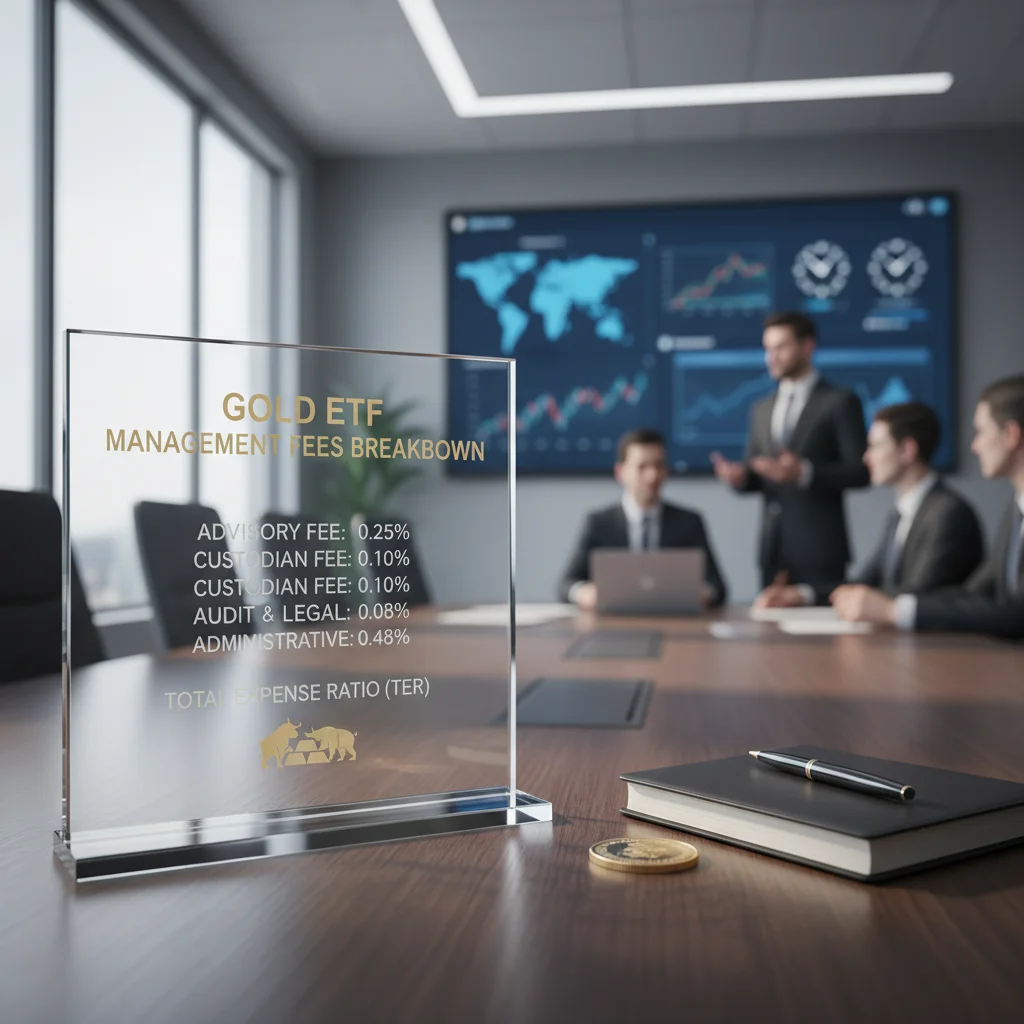 Breakdown of management fees for a gold ETF.