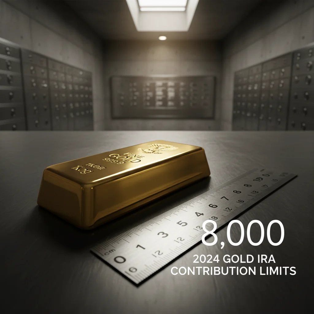 Gold bar with a ruler, symbolizing Gold IRA Contribution Limits.