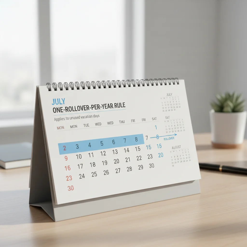 Calendar highlighting one rollover, symbolizing the One-Rollover-Per-Year Rule.