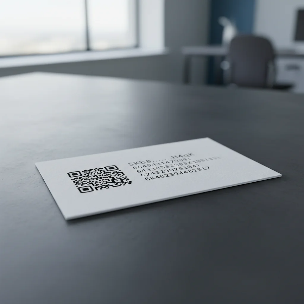 Paper wallet with QR code and private key